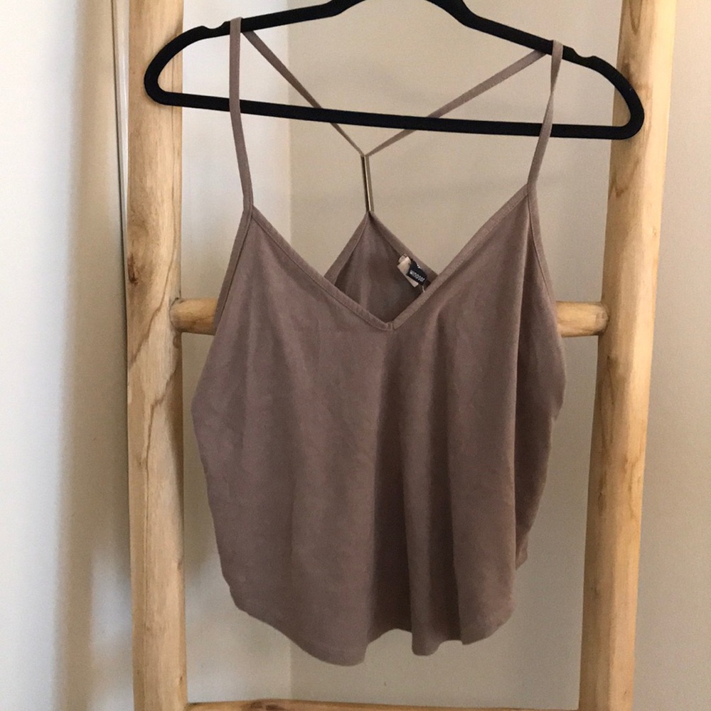 Tan/brown velvet tank